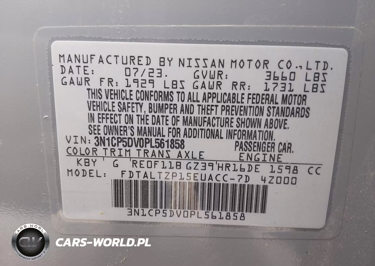 2023 Nissan Kicks Sr Xtronic Cvt VIN:3N1CP5DV0PL561858 - 9