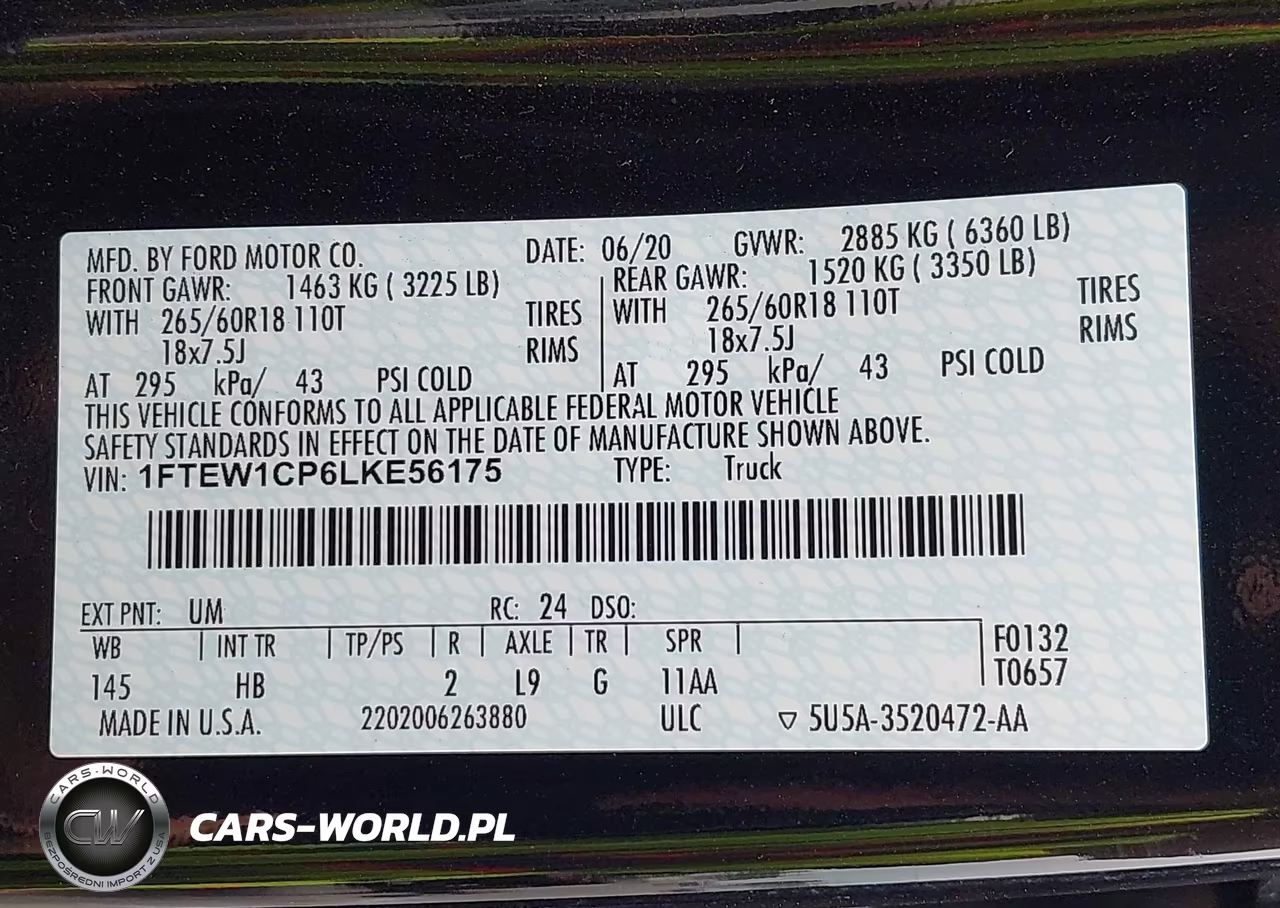 2020 Ford F-150 Lariat VIN:1FTEW1CP6LKE56175 - 9