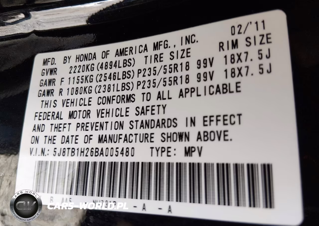 2011 Acura Rdx VIN:5J8TB1H26BA005480 - 9
