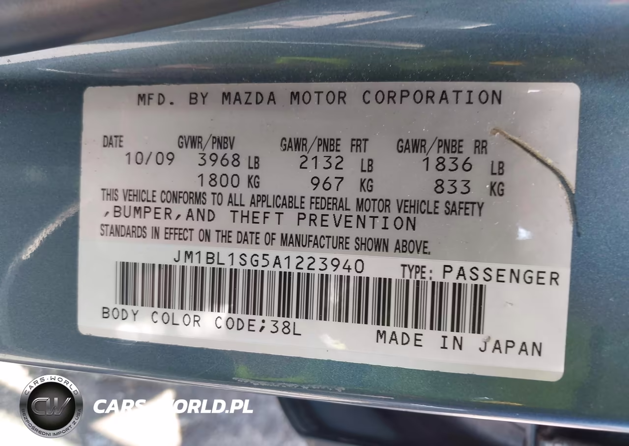2010 Mazda Mazda3 I Touring VIN:JM1BL1SG5A1223940 - 9