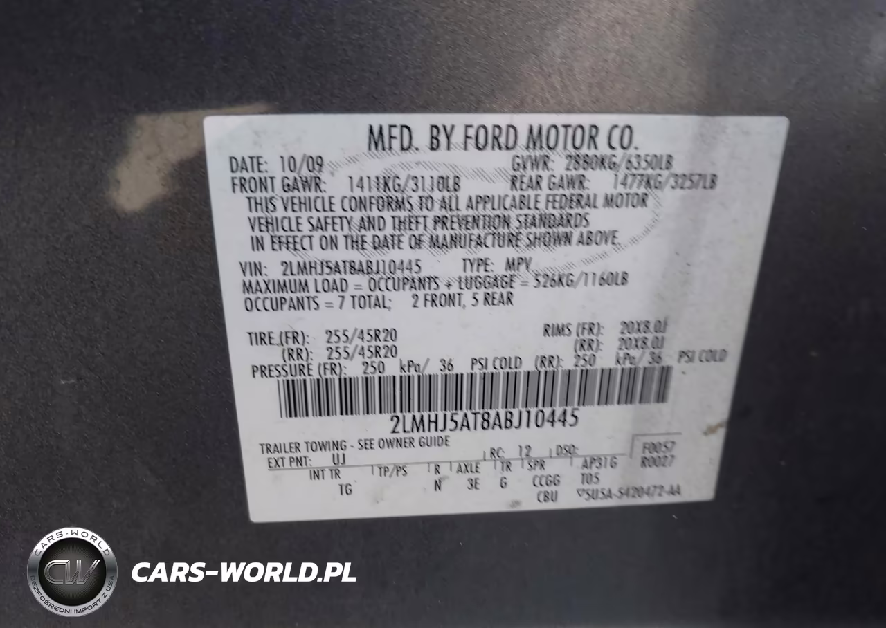 2010 Lincoln Mkt Ecoboost VIN:2LMHJ5AT8ABJ10445 - 9