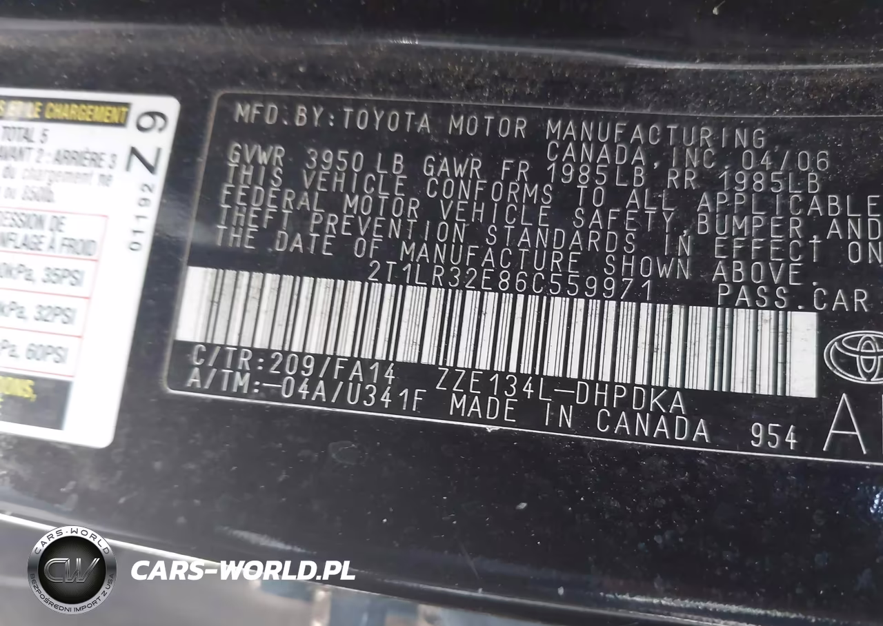 2006 Toyota Matrix VIN:2T1LR32E86C559971 - 9