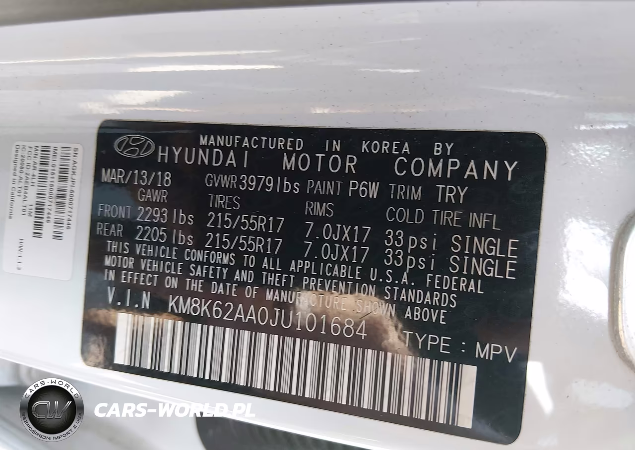 2018 Hyundai Kona Sel VIN:KM8K62AA0JU101684 - 9
