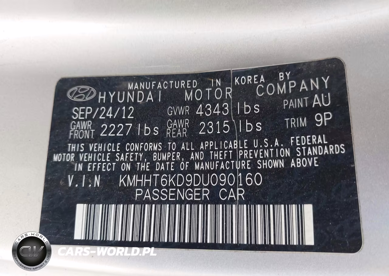 2013 Hyundai Genesis 2.0T VIN:KMHHT6KD9DU090160 - 9