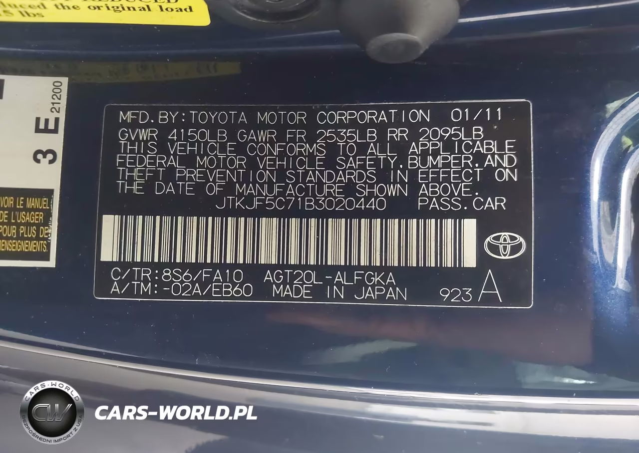 2011 Scion Tc VIN:JTKJF5C71B3020440 - 9