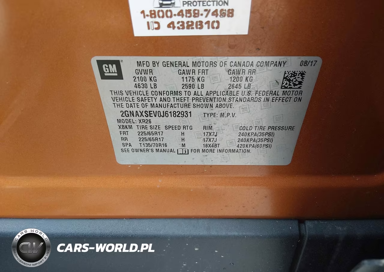 2018 Chevrolet Equinox Lt VIN:2GNAXSEV0J6182931 - 9
