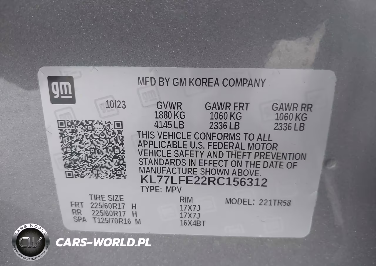 2024 Chevrolet Trax Fwd Sp VIN:KL77LFE22RC156312 - 9