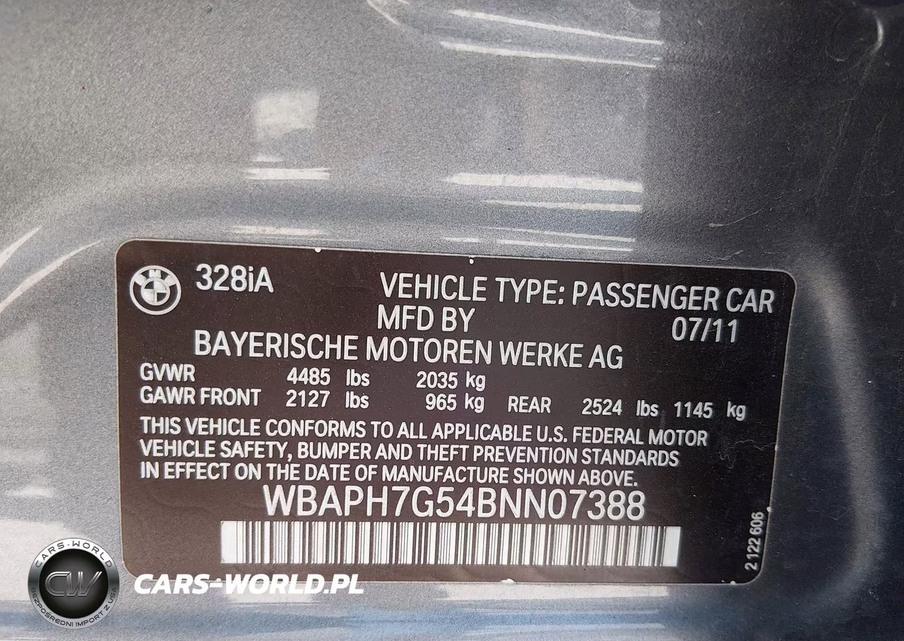 2011 BMW 328I VIN:WBAPH7G54BNN07388 - 9