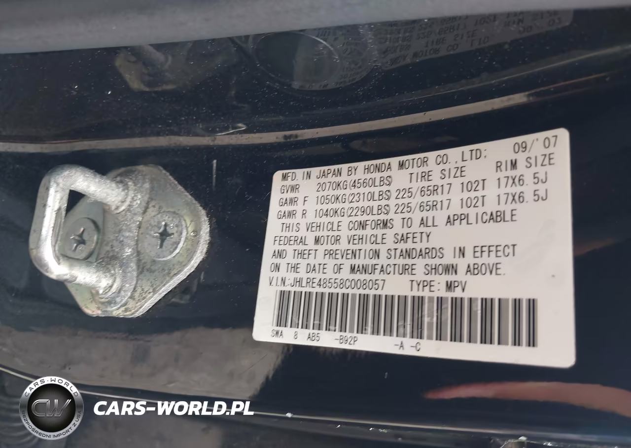 2008 Honda Cr-V Ex VIN:JHLRE48558C008057 - 9