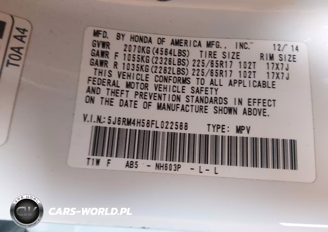 2015 Honda Cr-V Ex VIN:5J6RM4H58FL022588 - 9