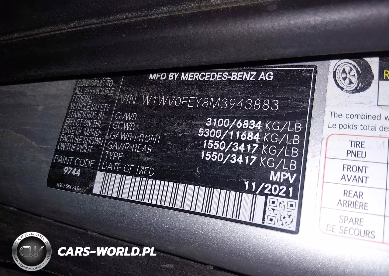 2021 Mercedes-Benz Metris VIN:W1WV0FEY8M3943883 - 9