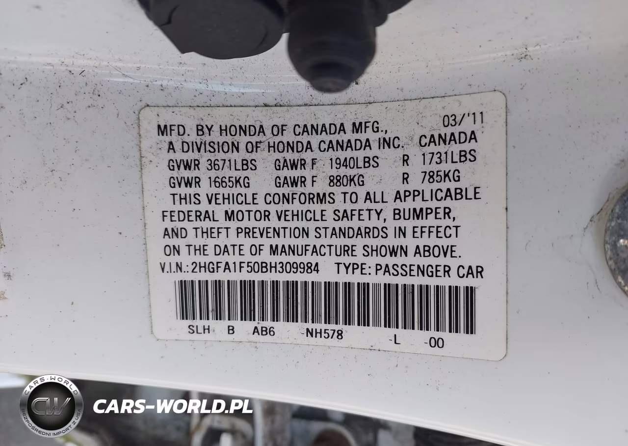 2011 Honda Civic Lx VIN:2HGFA1F50BH309984 - 9