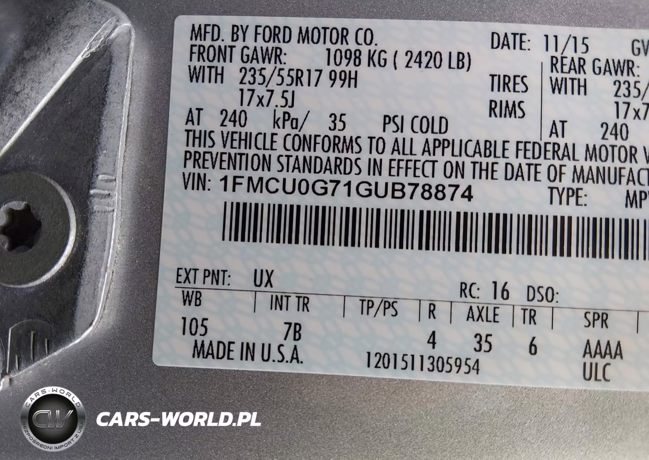2016 Ford Escape Se VIN:1FMCU0G71GUB78874 - 9
