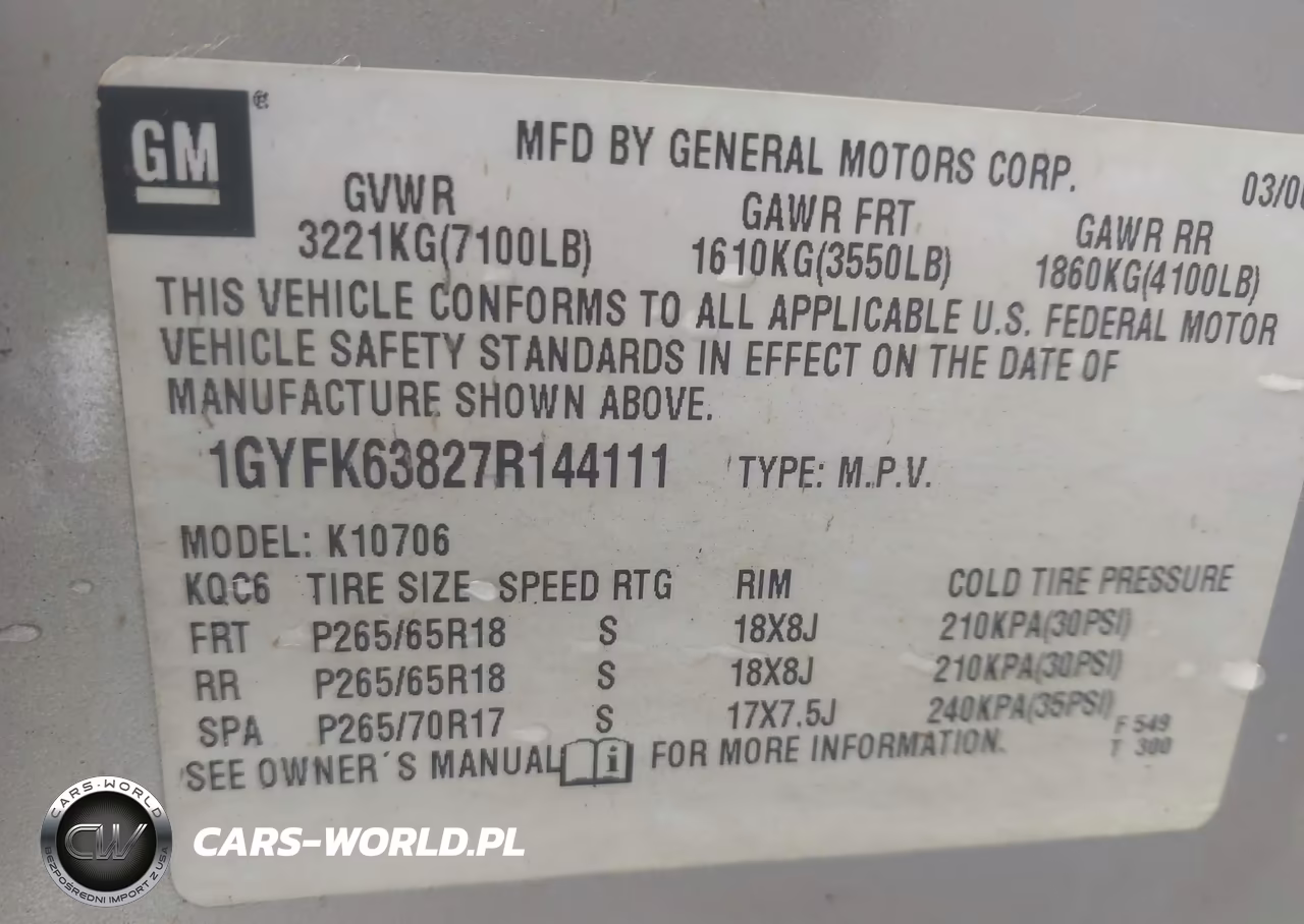 2007 Cadillac Escalade VIN:1GYFK63827R144111 - 9