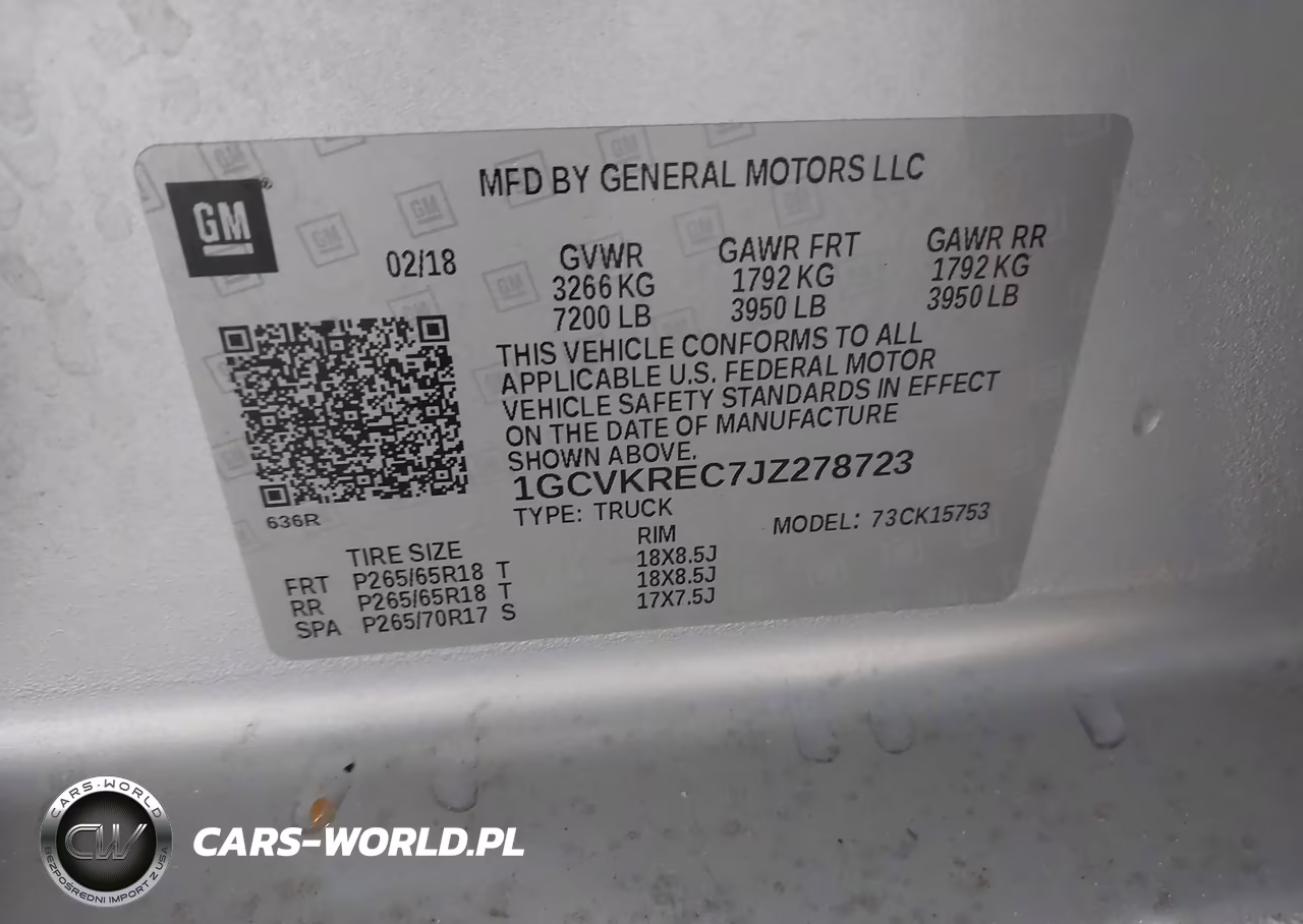 2018 Chevrolet Silverado 1500 2Lt VIN:1GCVKREC7JZ278723 - 9