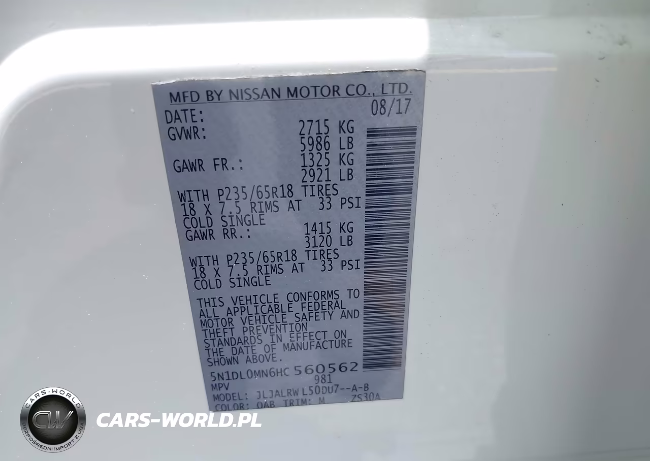 2017 Infiniti Qx60 VIN:5N1DL0MN6HC560562 - 9