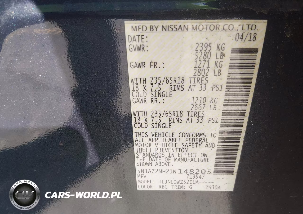 2018 Nissan Murano Sv VIN:5N1AZ2MH2JN148205 - 9