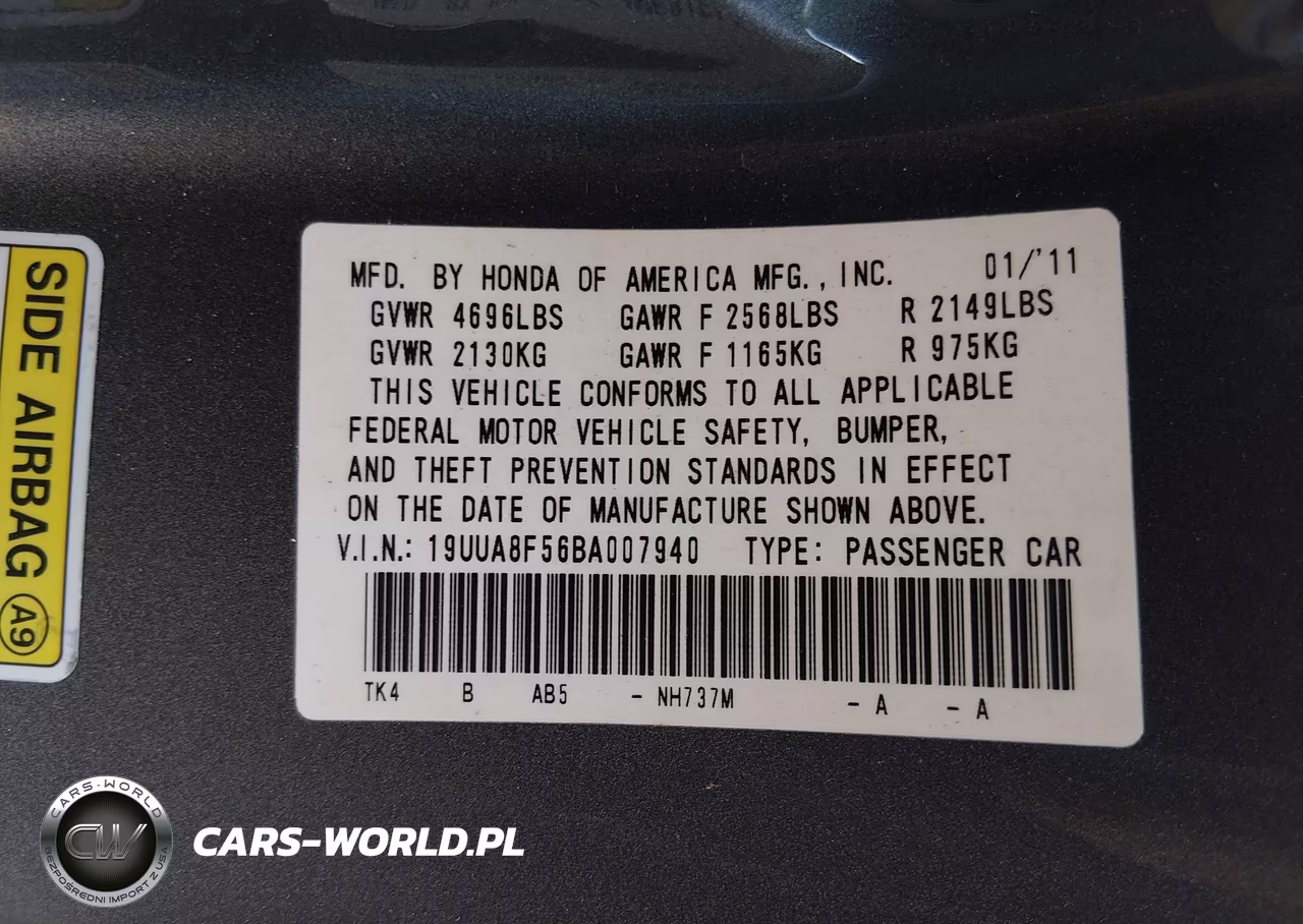 2011 Acura Tl 3.5 VIN:19UUA8F56BA007940 - 9