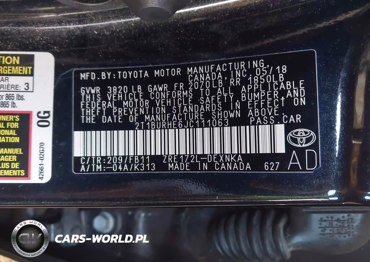 2018 Toyota Corolla Le VIN:2T1BURHE6JC111063 - 9