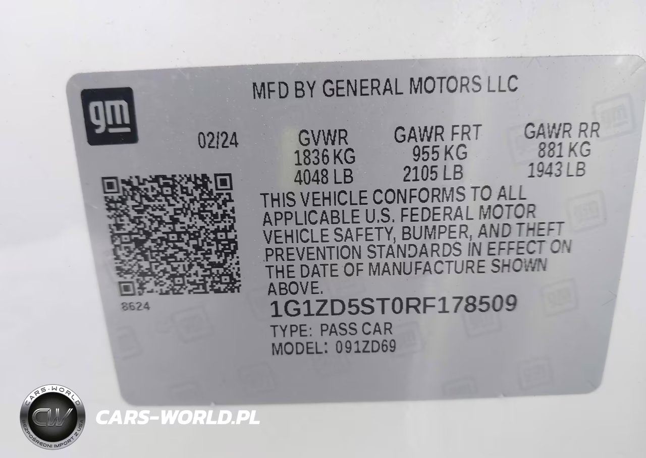 2024 Chevrolet Malibu Fwd 1Lt VIN:1G1ZD5ST0RF178509 - 9