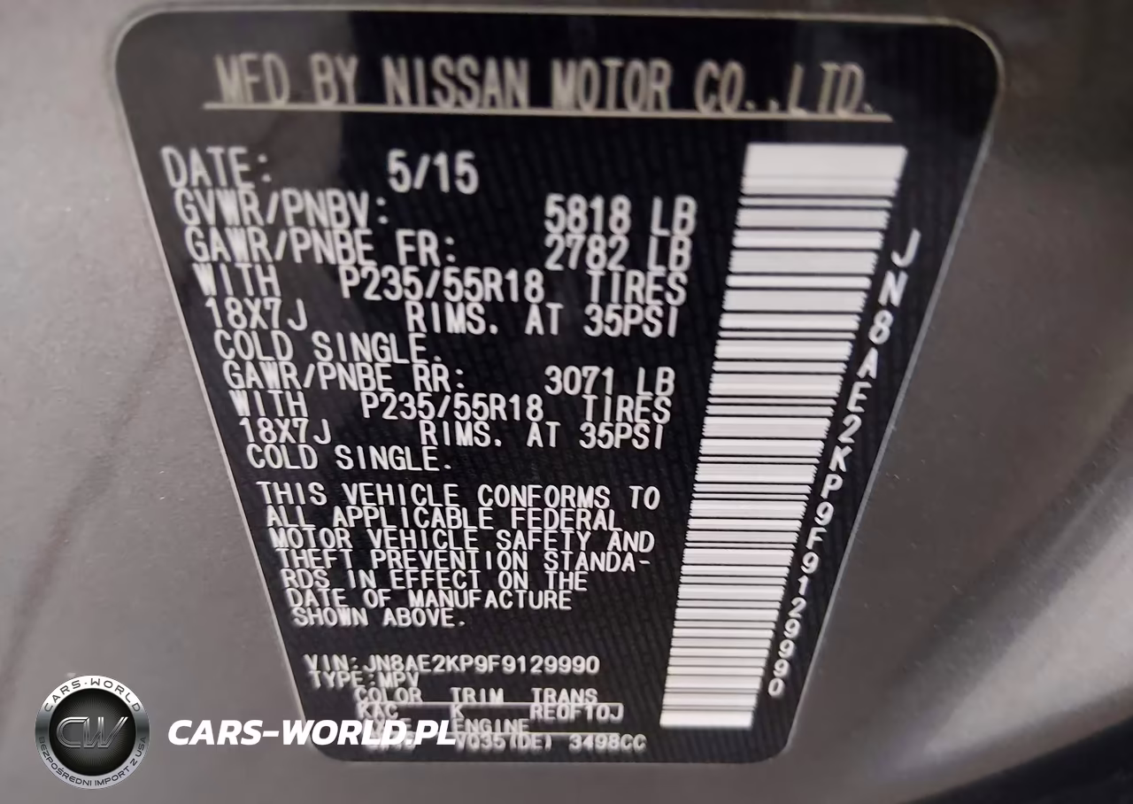 2015 Nissan Quest Platinum-S-Sl-Sv VIN:JN8AE2KP9F9129990 - 9