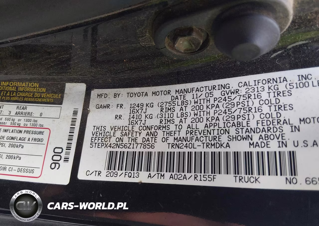 2006 Toyota Tacoma VIN:5TEPX42N56Z177856 - 9