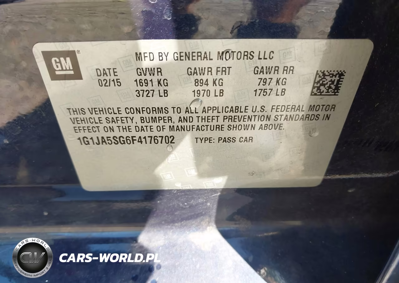 2015 Chevrolet Sonic Ls Auto VIN:1G1JA5SG6F4176702 - 9