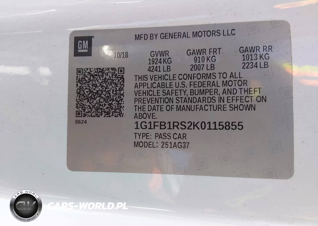2019 Chevrolet Camaro 1Lt VIN:1G1FB1RS2K0115855 - 9