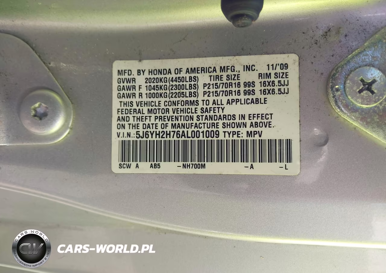 2010 Honda Element Ex VIN:5J6YH2H76AL001009 - 9