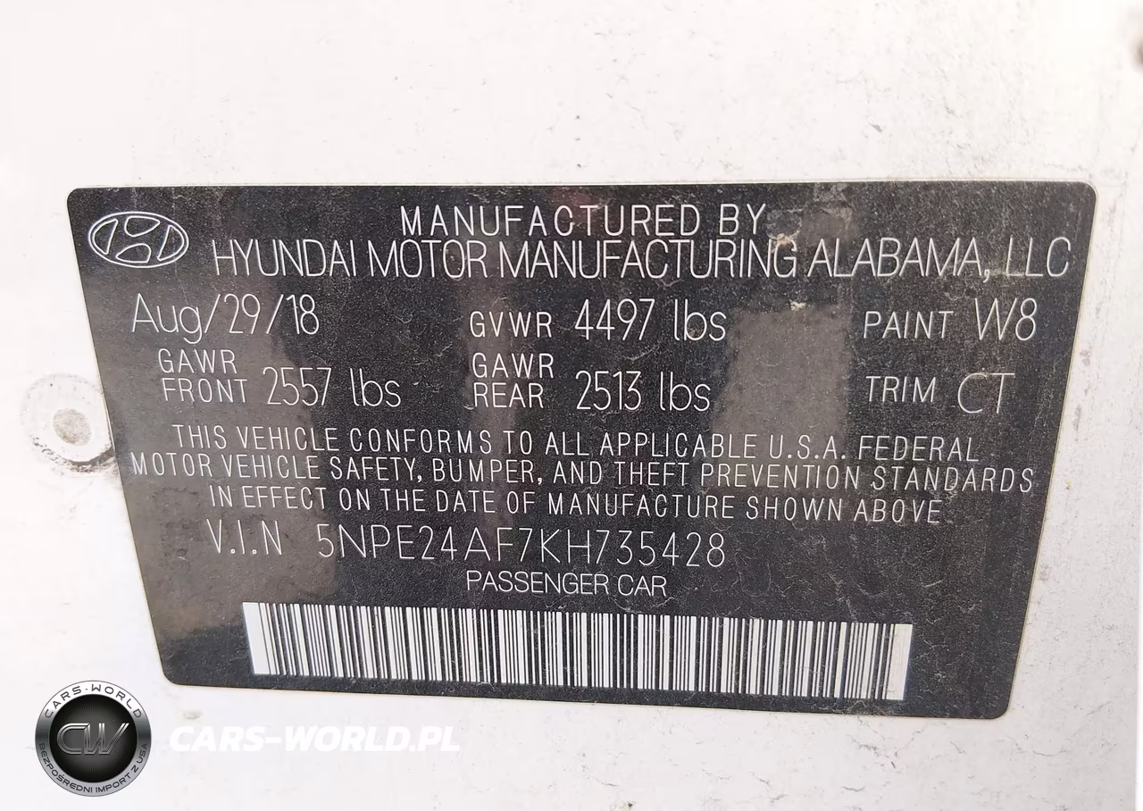 2019 Hyundai Sonata Se VIN:5NPE24AF7KH735428 - 9