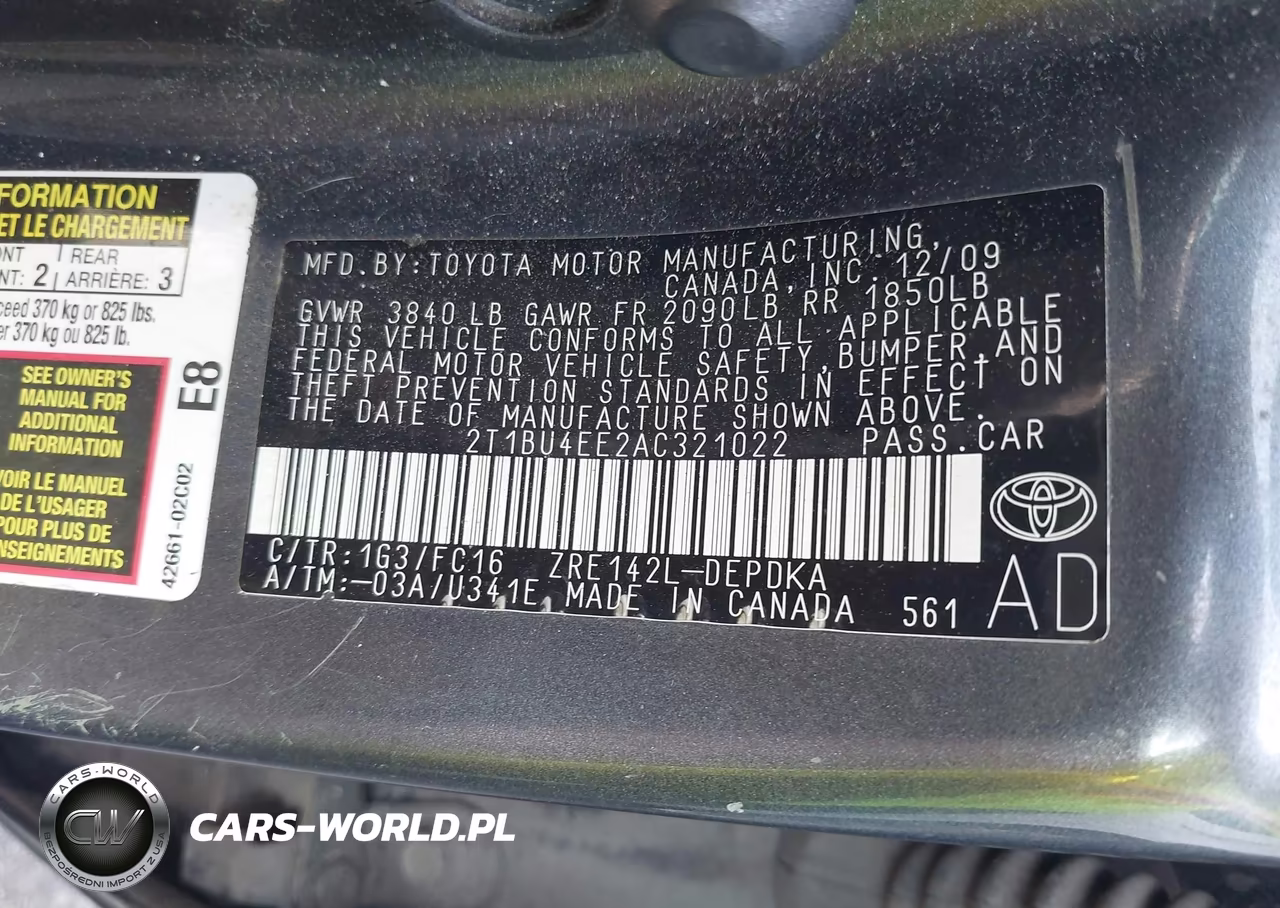 2010 Toyota Corolla Le VIN:2T1BU4EE2AC321022 - 9