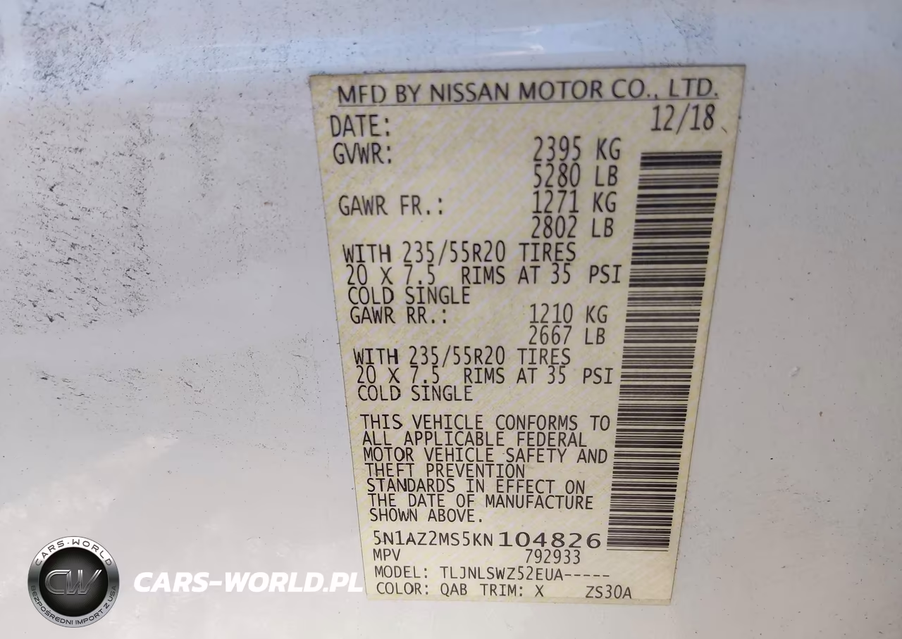 2019 Nissan Murano Platinum VIN:5N1AZ2MS5KN104826 - 9