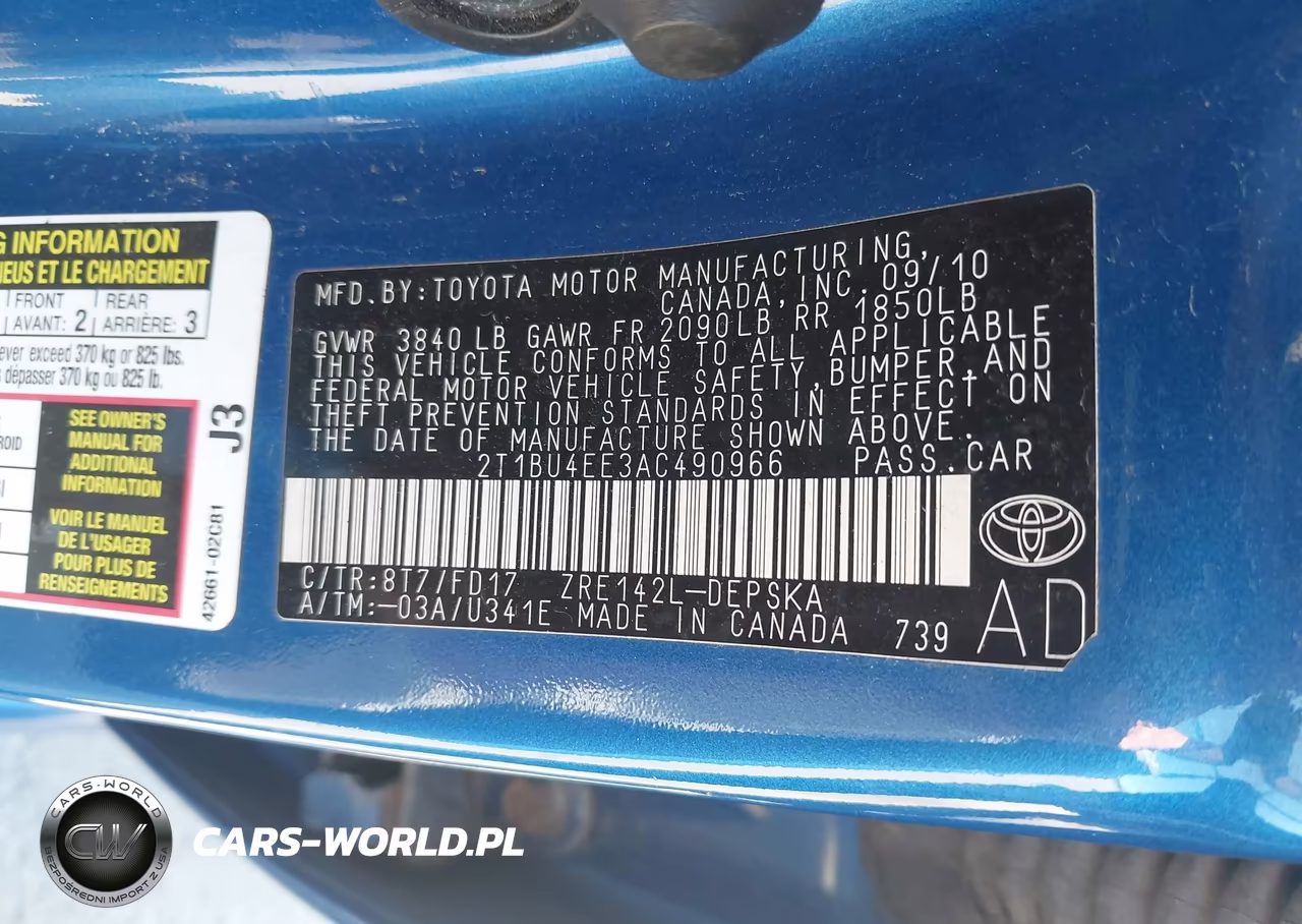 2010 Toyota Corolla S VIN:2T1BU4EE3AC490966 - 9