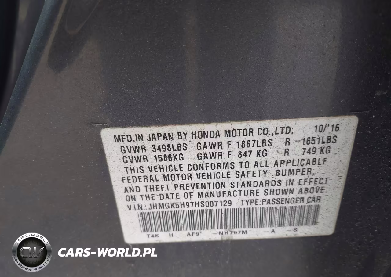 2017 Honda Fit Ex-L VIN:JHMGK5H97HS007129 - 9