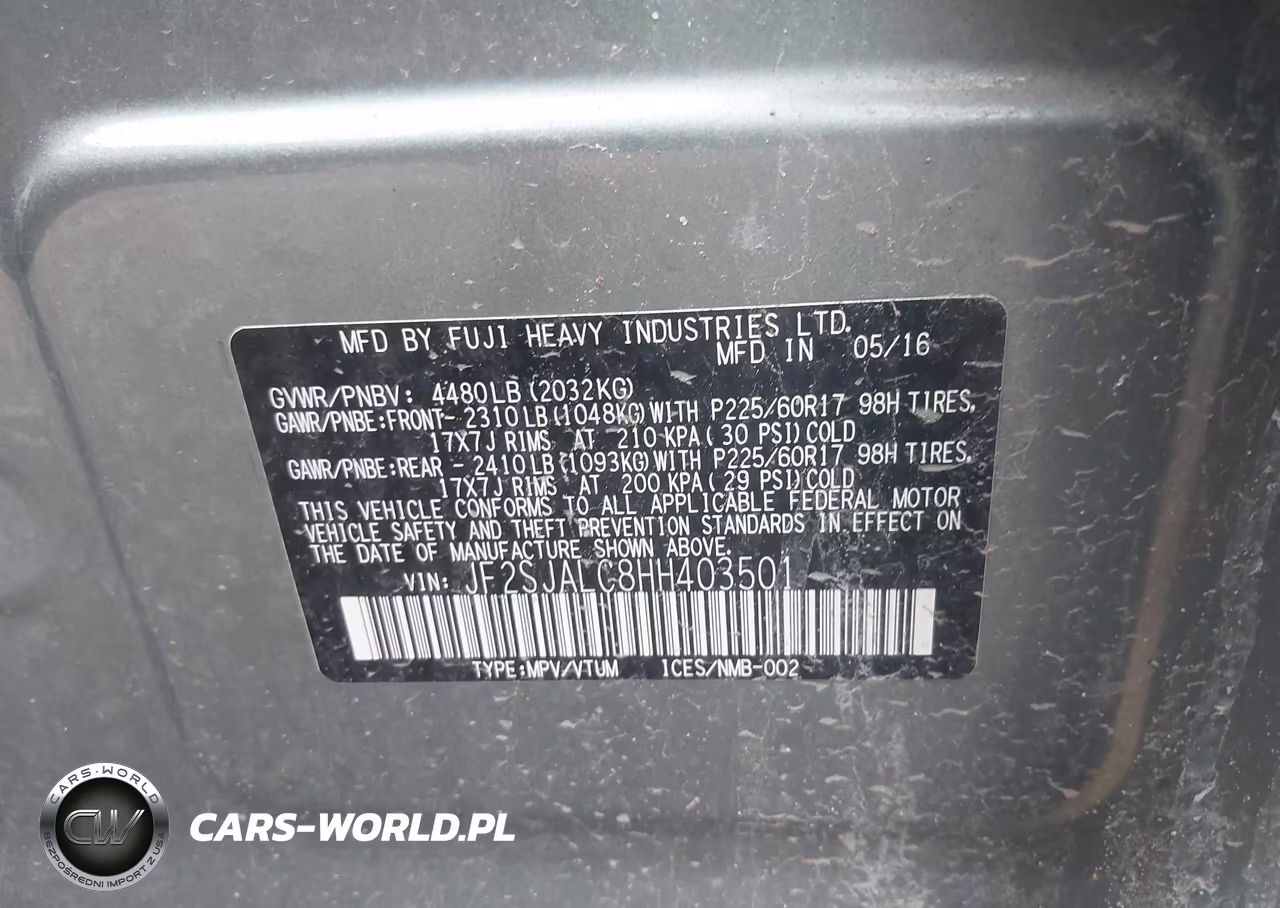2017 Subaru Forester 2.5I Limited VIN:JF2SJALC8HH403501 - 9