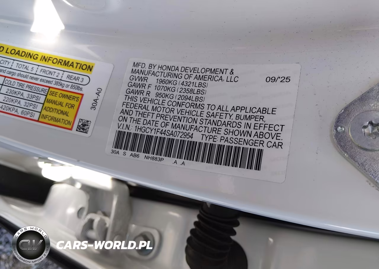 2025 Honda Accord Se VIN:1HGCY1F44SA072954 - 9