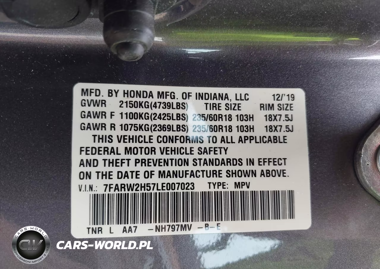 2020 Honda Cr-V Awd Ex VIN:7FARW2H57LE007023 - 9