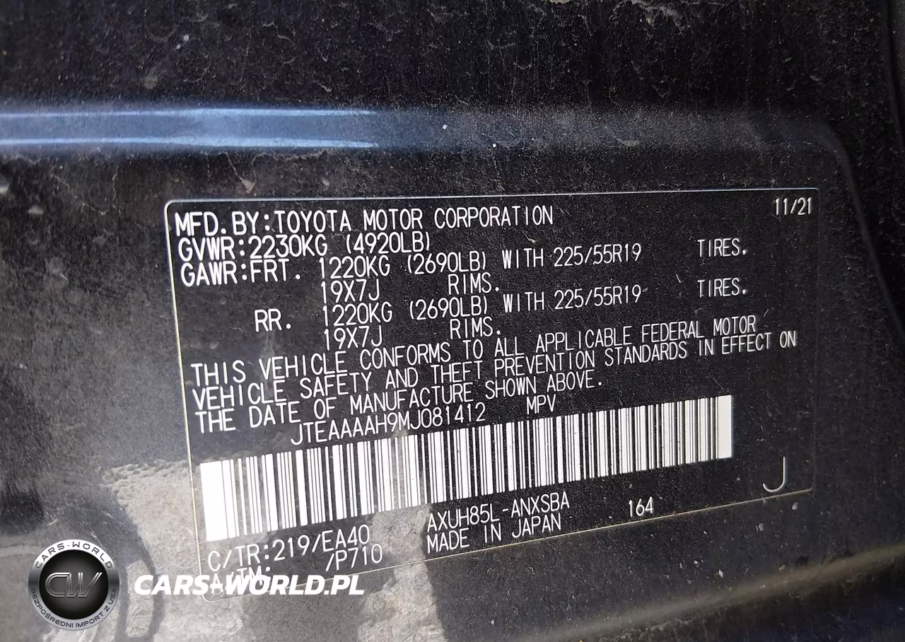 2021 Toyota Venza Limited VIN:JTEAAAAH9MJ081412 - 9