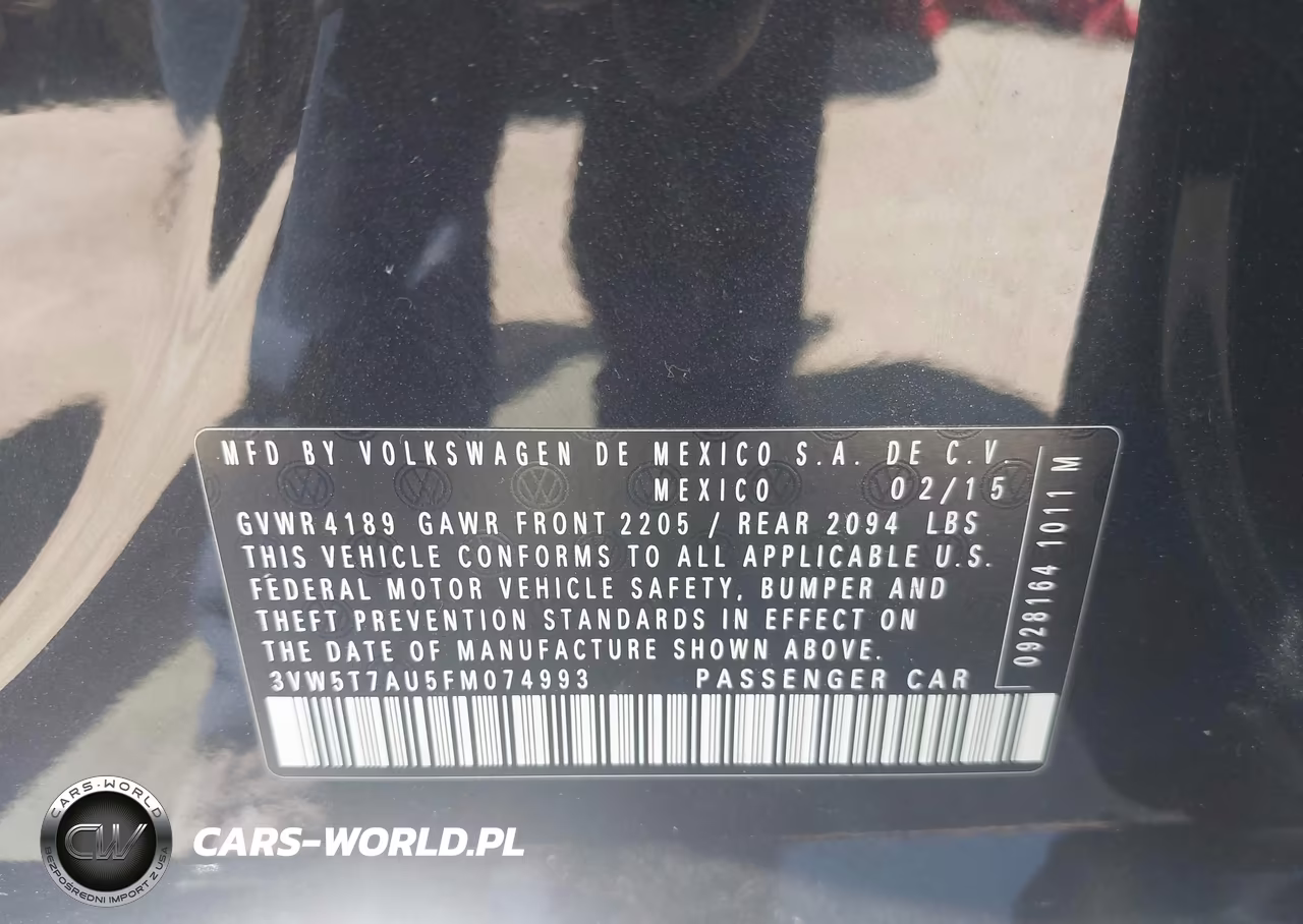 2015 Volkswagen Golf Gti 2.0T S 4-Door VIN:3VW5T7AU5FM074993 - 9