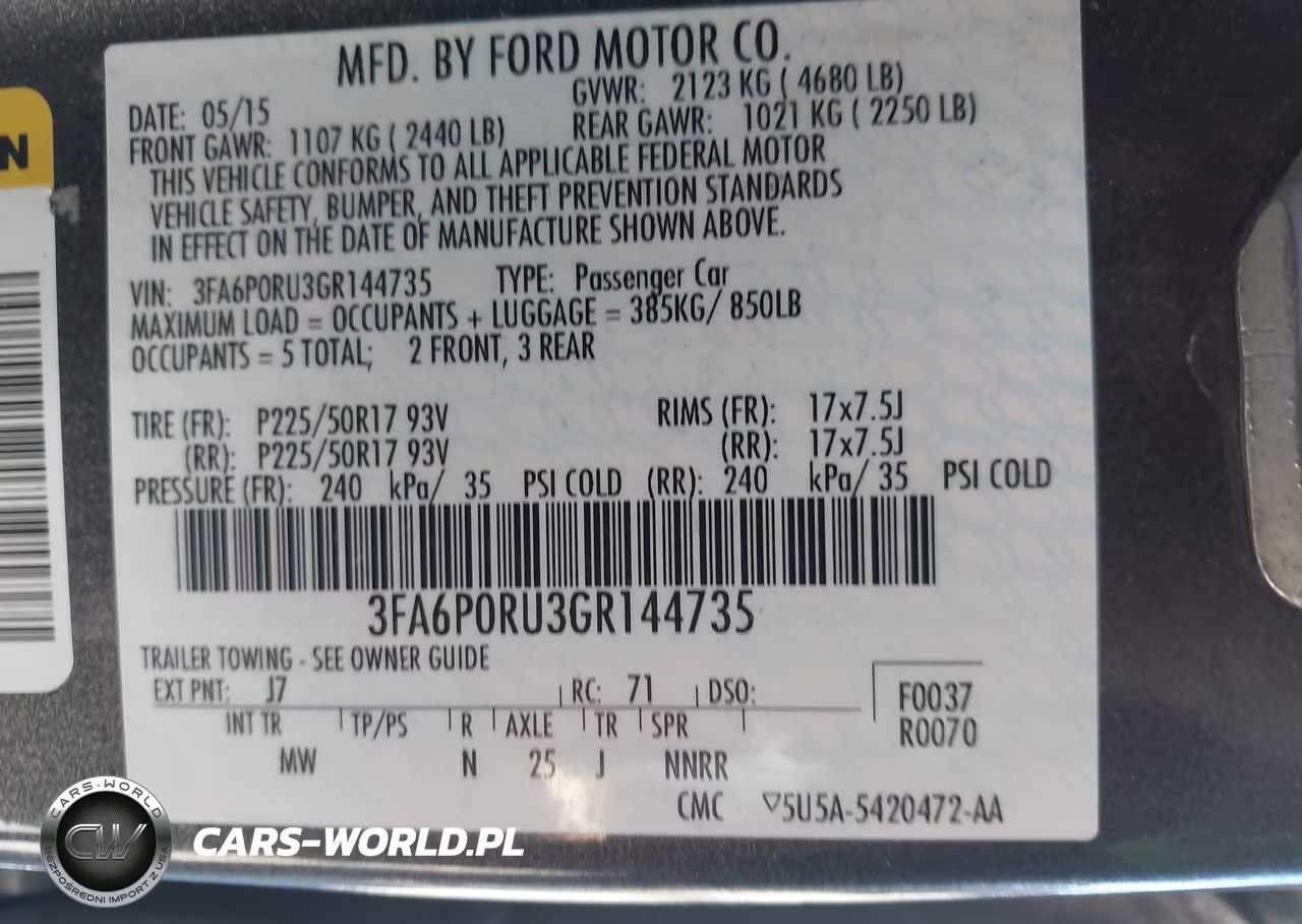 2016 Ford Fusion Hybrid Titanium VIN:3FA6P0RU3GR144735 - 9
