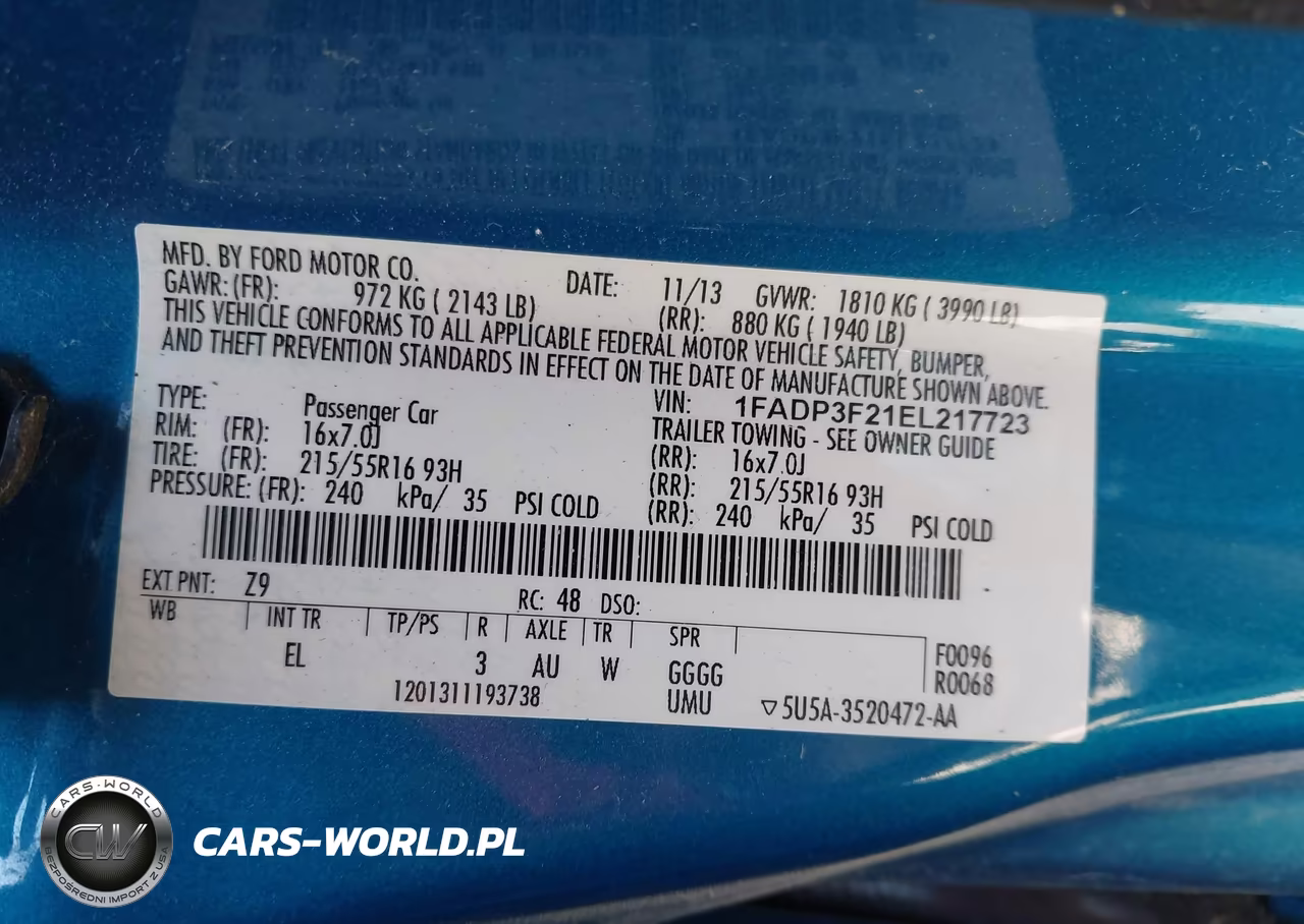 2014 Ford Focus Se VIN:1FADP3F21EL217723 - 8