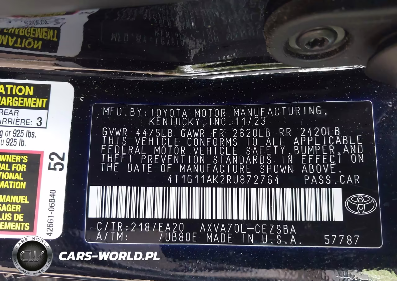 2024 Toyota Camry Se VIN:4T1G11AK2RU872764 - 9