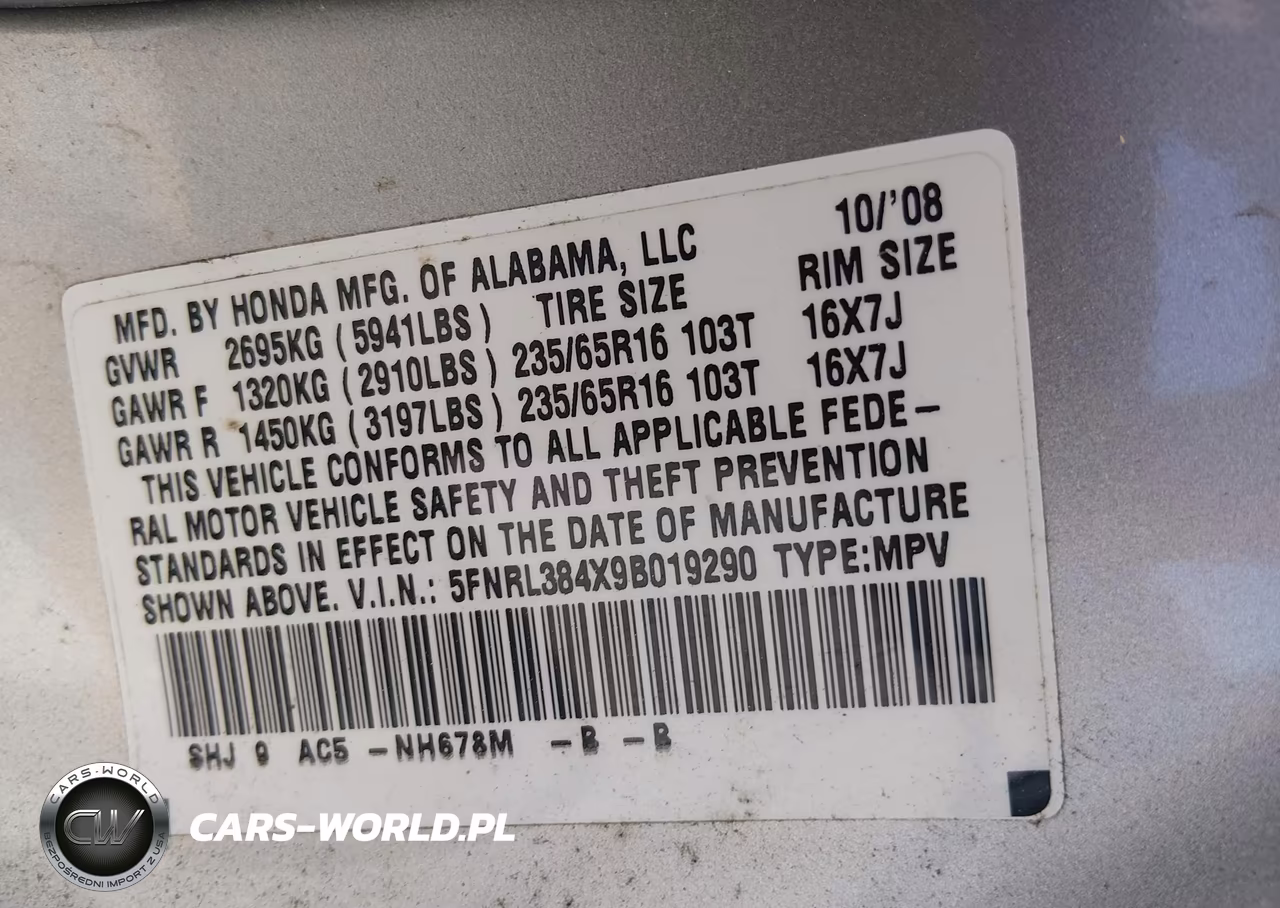 2009 Honda Odyssey Ex VIN:5FNRL384X9B019290 - 9