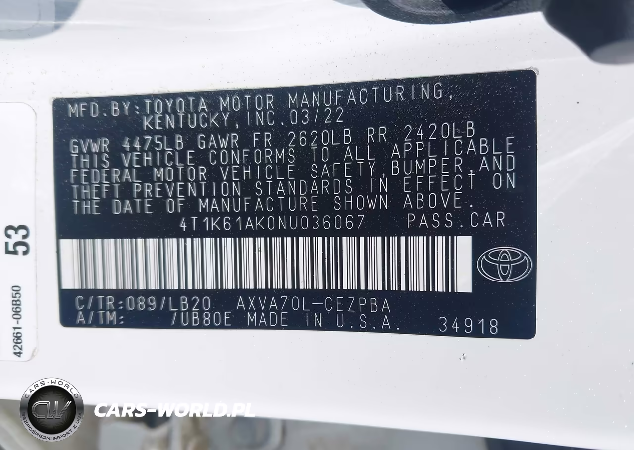 2022 Toyota Camry Xse VIN:4T1K61AK0NU036067 - 9