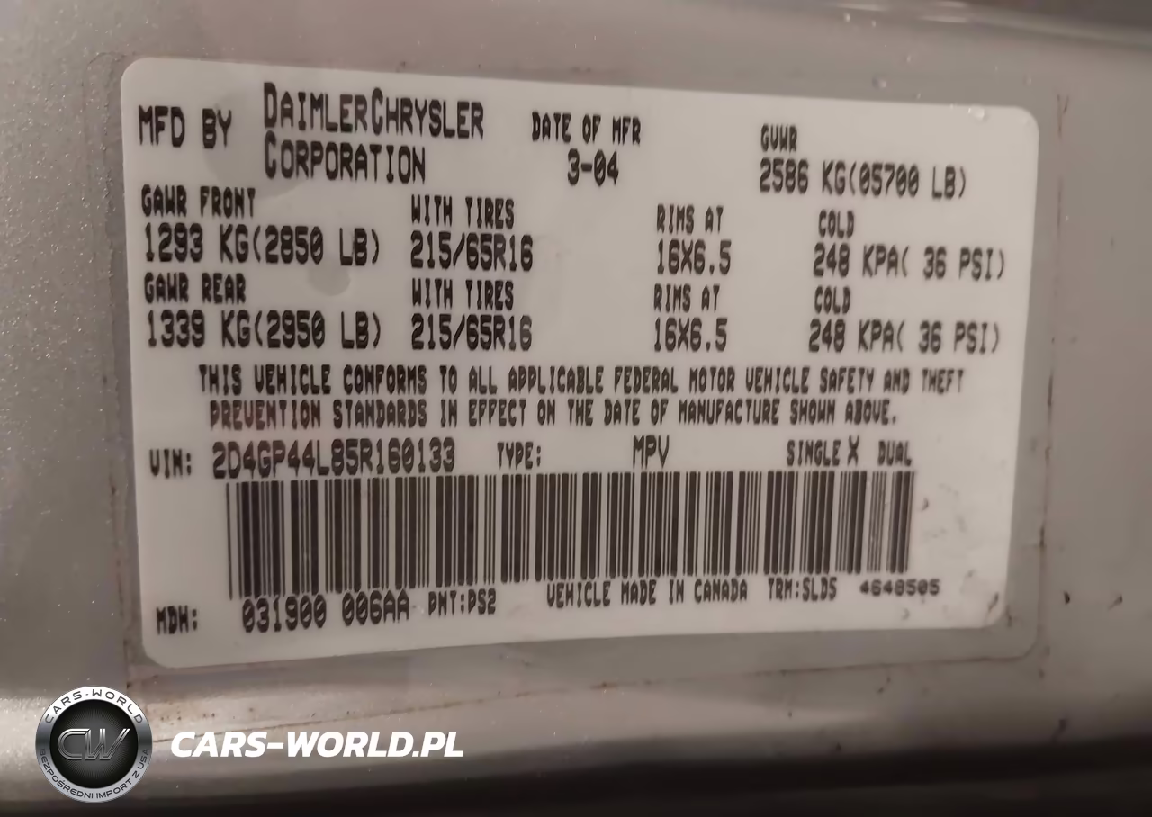 2005 Dodge Grand Caravan Sxt VIN:2D4GP44L85R160133 - 9
