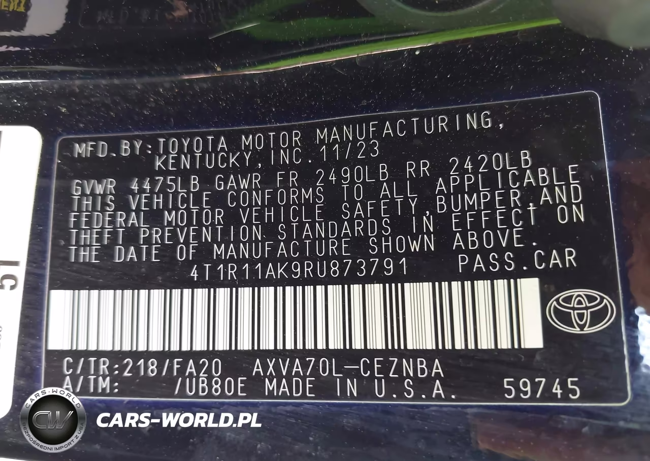 2024 Toyota Camry Le VIN:4T1R11AK9RU873791 - 9