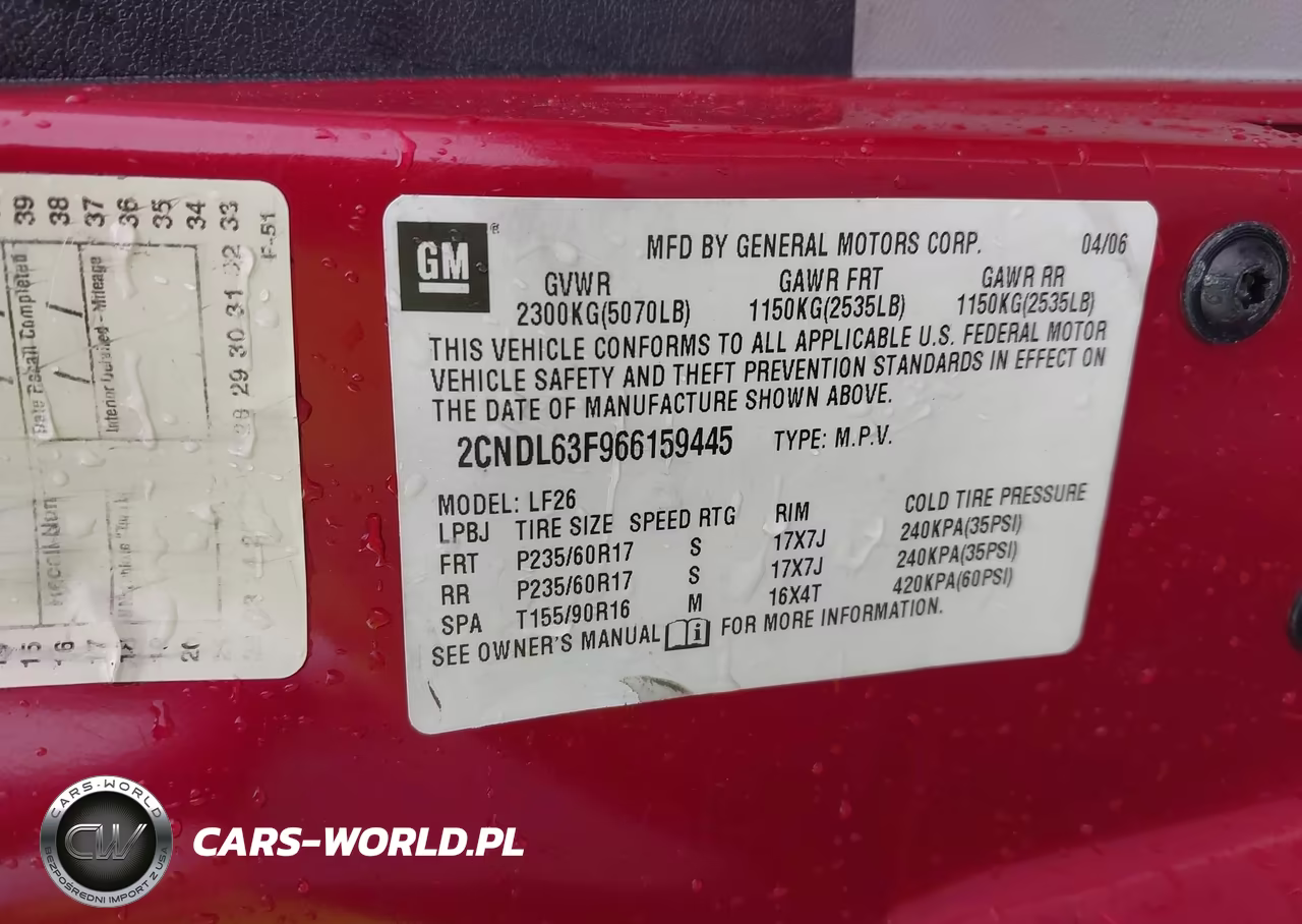 2006 Chevrolet Equinox Lt VIN:2CNDL63F966159445 - 9