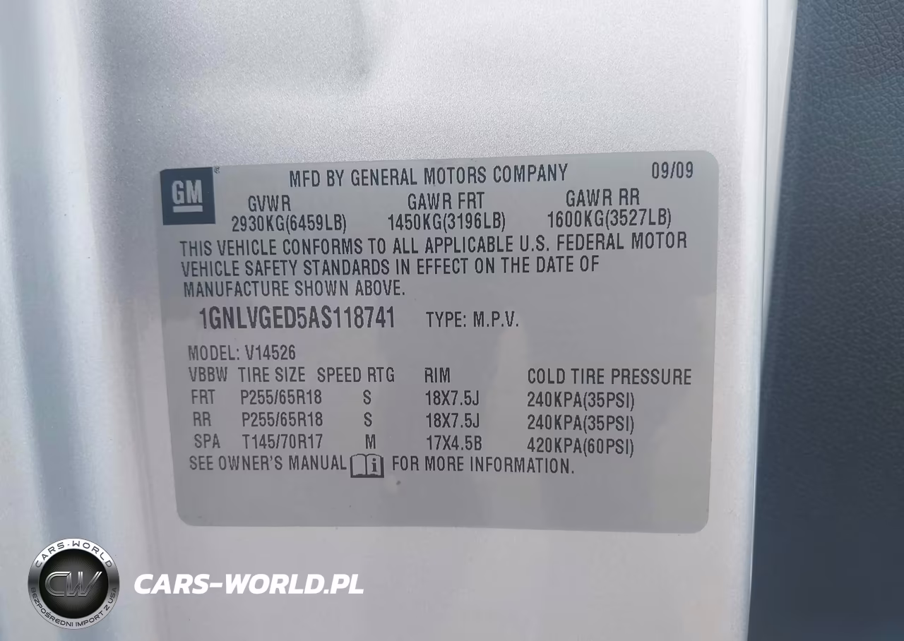 2010 Chevrolet Traverse Lt VIN:1GNLVGED5AS118741 - 9