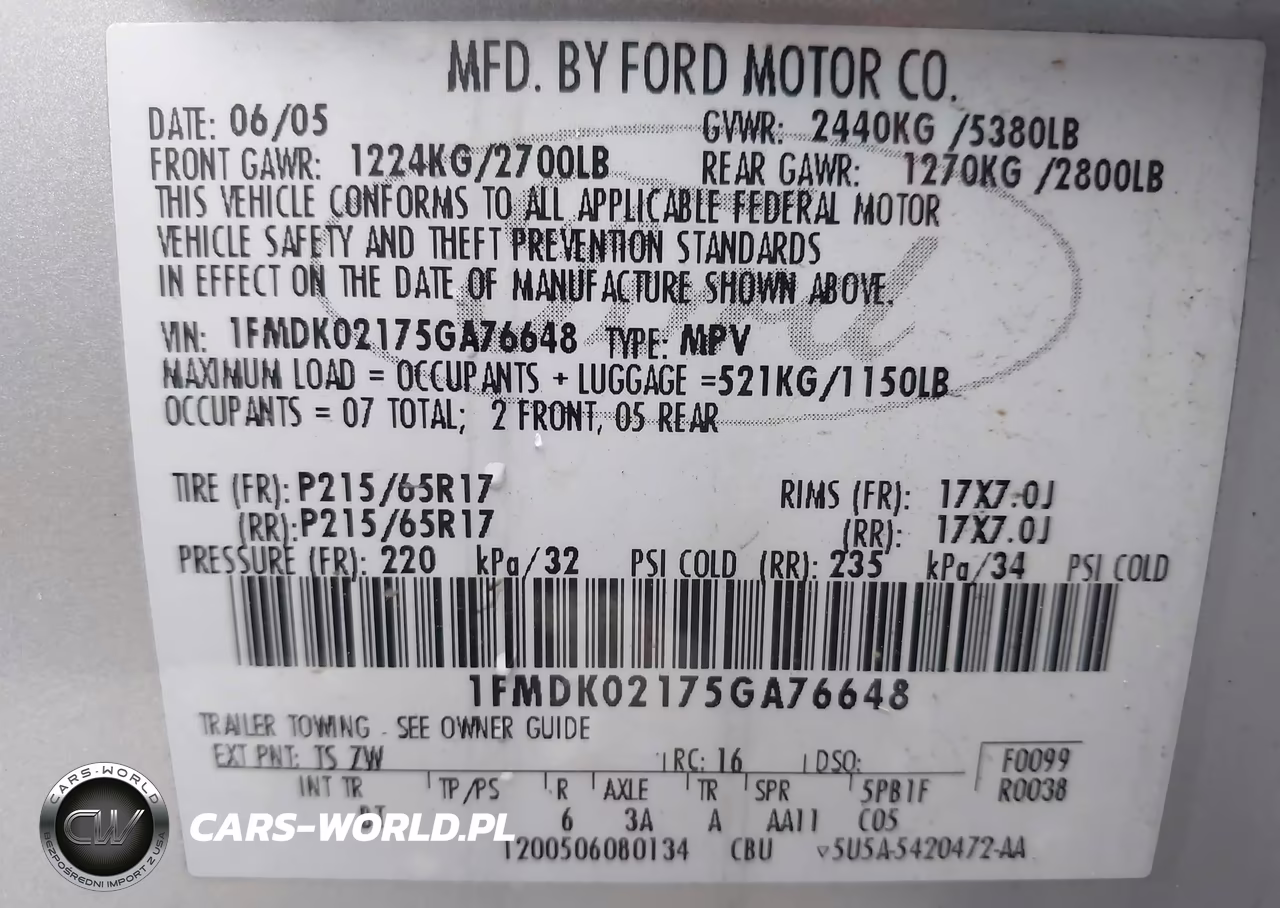 2005 Ford Freestyle Sel VIN:1FMDK02175GA76648 - 9