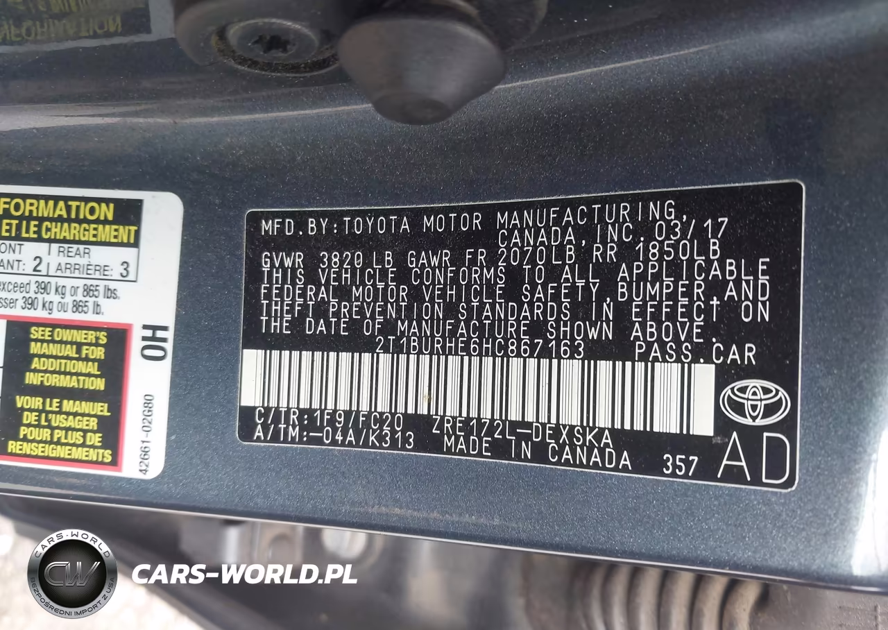 2017 Toyota Corolla Se VIN:2T1BURHE6HC867163 - 9